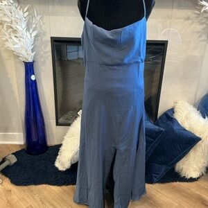 No Boundaries Strapless Blue Dress